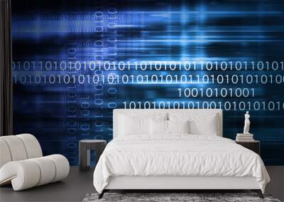 blue code background Wall mural