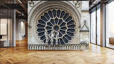 The Notre Dame cathedral in central Paris is one of the most famous churches in France Wall mural