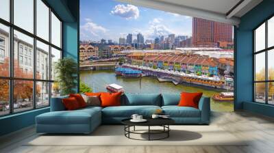 aerial view of Clarke Quay in singapore Wall mural