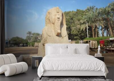 Sphinx stature in Memphis Egypt Wall mural