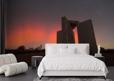 Aurora Borealis behind the Georgia Guidestones Wall mural