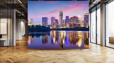 Austin, Texas, USA downtown skyline on the Colorado River. Wall mural