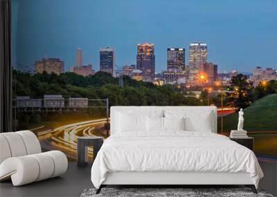 Birmingham, Alabama, USA downtown city skyline. Wall mural