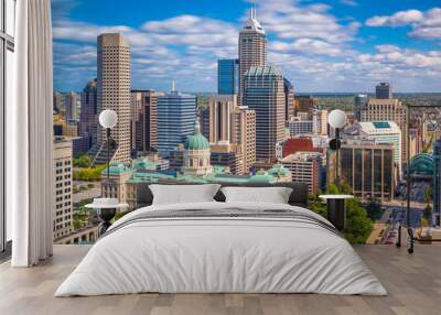 Indianapolis, Indiana, USA Downtown Skyline Wall mural