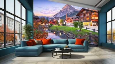 Kandersteg, Switzerland Town View Wall mural