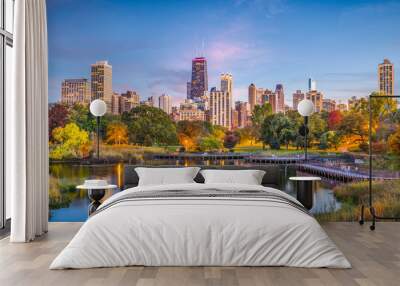 Lincoln Park, Chicago, Illinois Skyline Wall mural