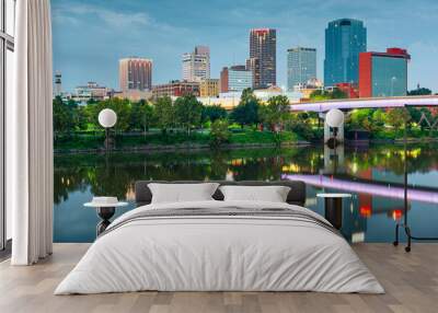 Little Rock, Arkansas, USA skyline on the River Wall mural