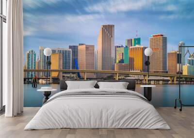 Miami, Florida, USA downtown skyline. Wall mural