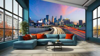 Minneapolis, Minnesota, USA City Skyline Wall mural