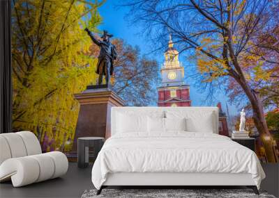 Philadelphia, Pennsylvania, USA at Independence Hall. Wall mural