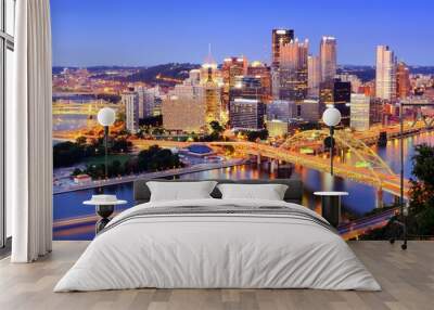 pittsburgh, pennsylvania skyline Wall mural