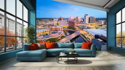 Rochester, Minnesota, USA Downtown Cityscape at Tiwlight Wall mural