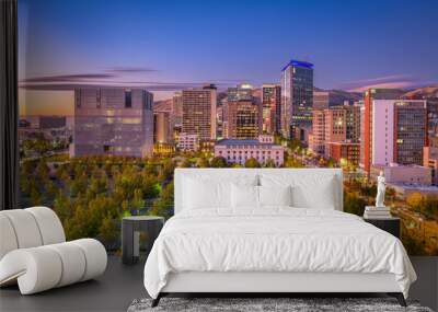 Salt Lake City, Utah, USA Financial District Cityscape Wall mural