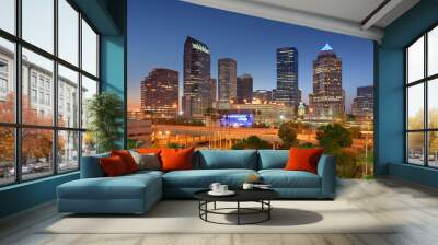 Tampa, Florida, USA Downtown Skyline at Dusk Wall mural