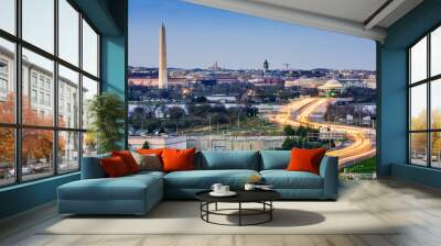 washington, dc cityscape with monuments Wall mural