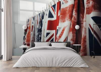 generated Illustration of great britain flag closeup Wall mural