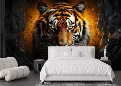 generated illustration of International Tiger Day celebrated on 29th July. Wall mural