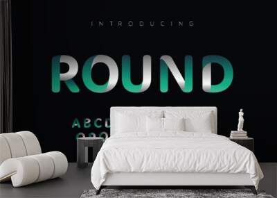 Round , a modern alphabet lowercase font. minimalist typography vector illustration design Wall mural