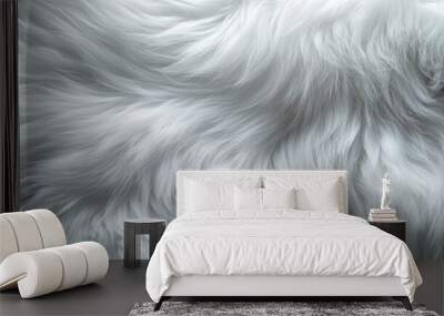 Abstract close-up of soft white fur texture Wall mural