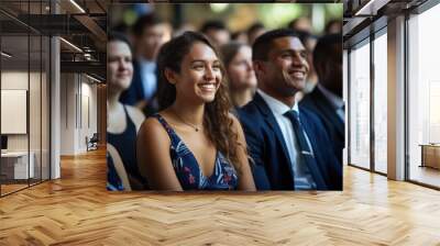 A group of people participating in a citizenship ceremony on Australia Day. Concept of cultural diversity and unity. Generative Ai. Wall mural