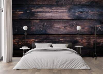 Dark wooden texture background. Wooden table pattern Wall mural