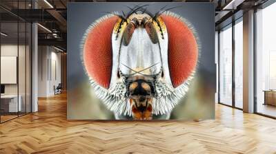 Drosophila melanogaster fruit fly extreme close up macro Wall mural