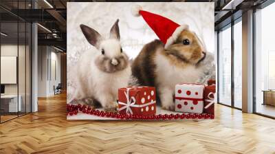  Rabbit, bunny Christmas Wall mural