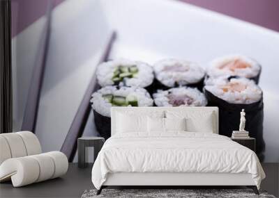 Rolls of sushi Wall mural