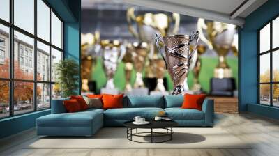 Sport podium, Cups of winners award Wall mural