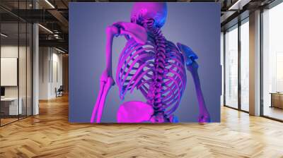 3d rendered abstract rendering of the skeletal back Wall mural