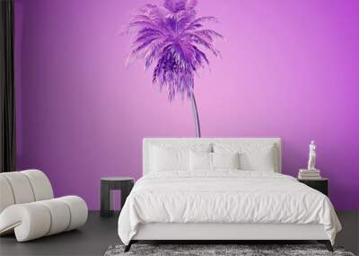 3d rendered illustration of a chrome palm tree Wall mural