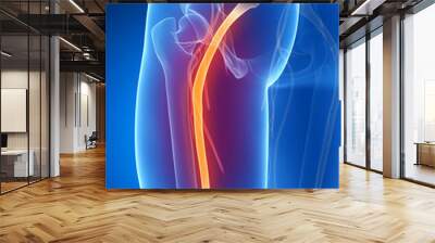 3d rendered illustration of the sciatic nerve Wall mural