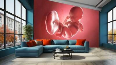 3d rendered medically accurate illustration of a fetus at week 35 Wall mural