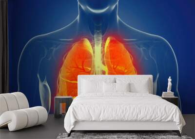 3d rendered medically accurate illustration of a mans lung Wall mural