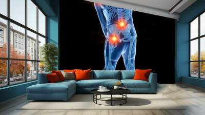 3d rendered medically accurate illustration of the skeleton of a golf player with painful joints Wall mural