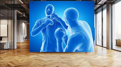 3d rendered medically accurate illustration of two boxing men Wall mural