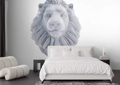 3d rendered object illustration of an abstract white lion sculpture Wall mural