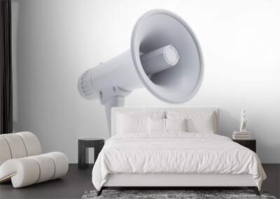 3d rendered object illustration of an abstract white megaphone Wall mural