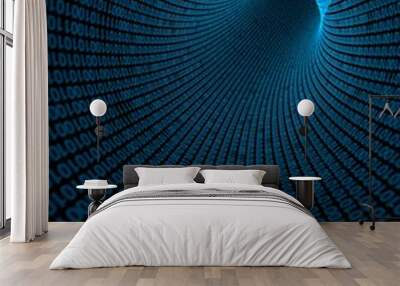 3d rendering of a digital tunnel Wall mural