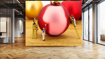 Miniature of painters and christmas balls Wall mural