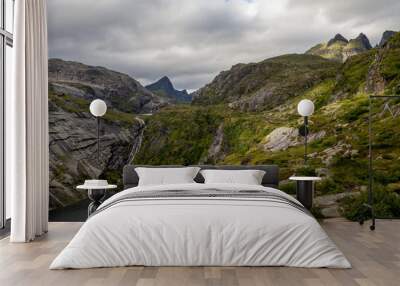 Beautiful view of mountains in Lofoten Islands, Norway. Wall mural