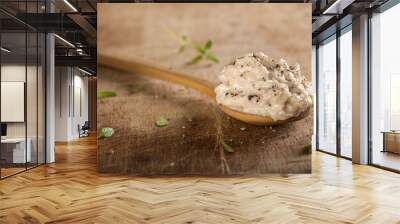 Creamy fish pate in spoon Wall mural