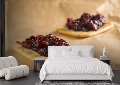 Quince jam on crackers Wall mural