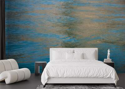 water texture. Blue and grey colors in the surface creating motion Wall mural