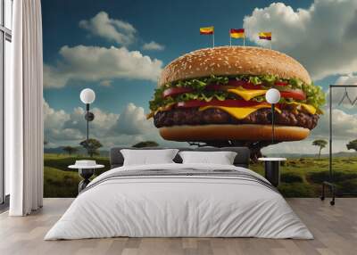 hamburguer tree Wall mural