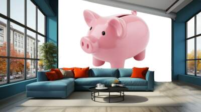 Piggy bank isolated on a transparent background Wall mural