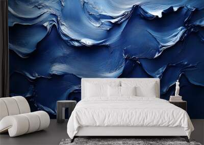 Abstract Blue Paint Texture Illustration Wall mural