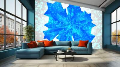 Blue vector star Wall mural