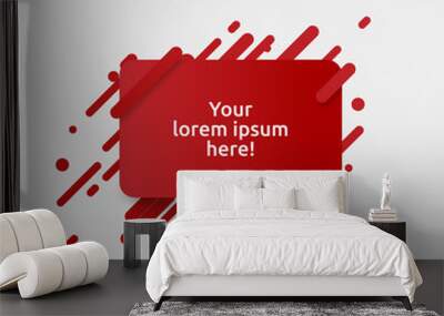 Dynamic red template for advertising, vector illustration Wall mural