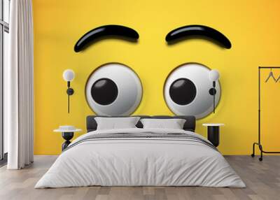 High-detailed emoticon eyes, vector illustration Wall mural